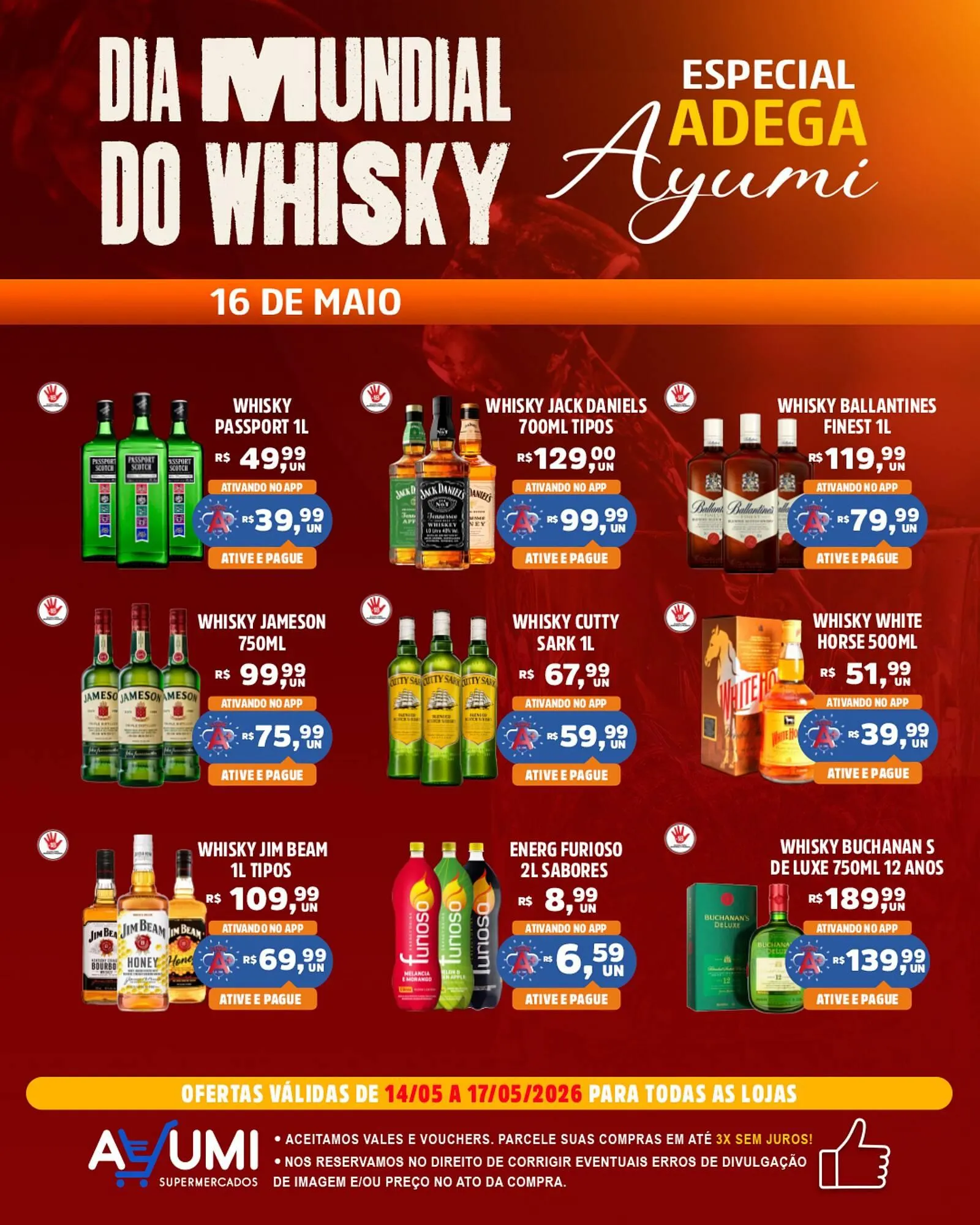 Encarte de Folheto Ayumi Supermercados 14 de maio até 16 de maio 2026 - Pagina 1