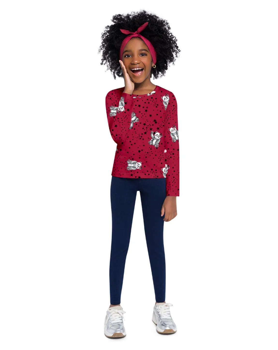 Calça legging básica infantil menina em molecotton Brandili