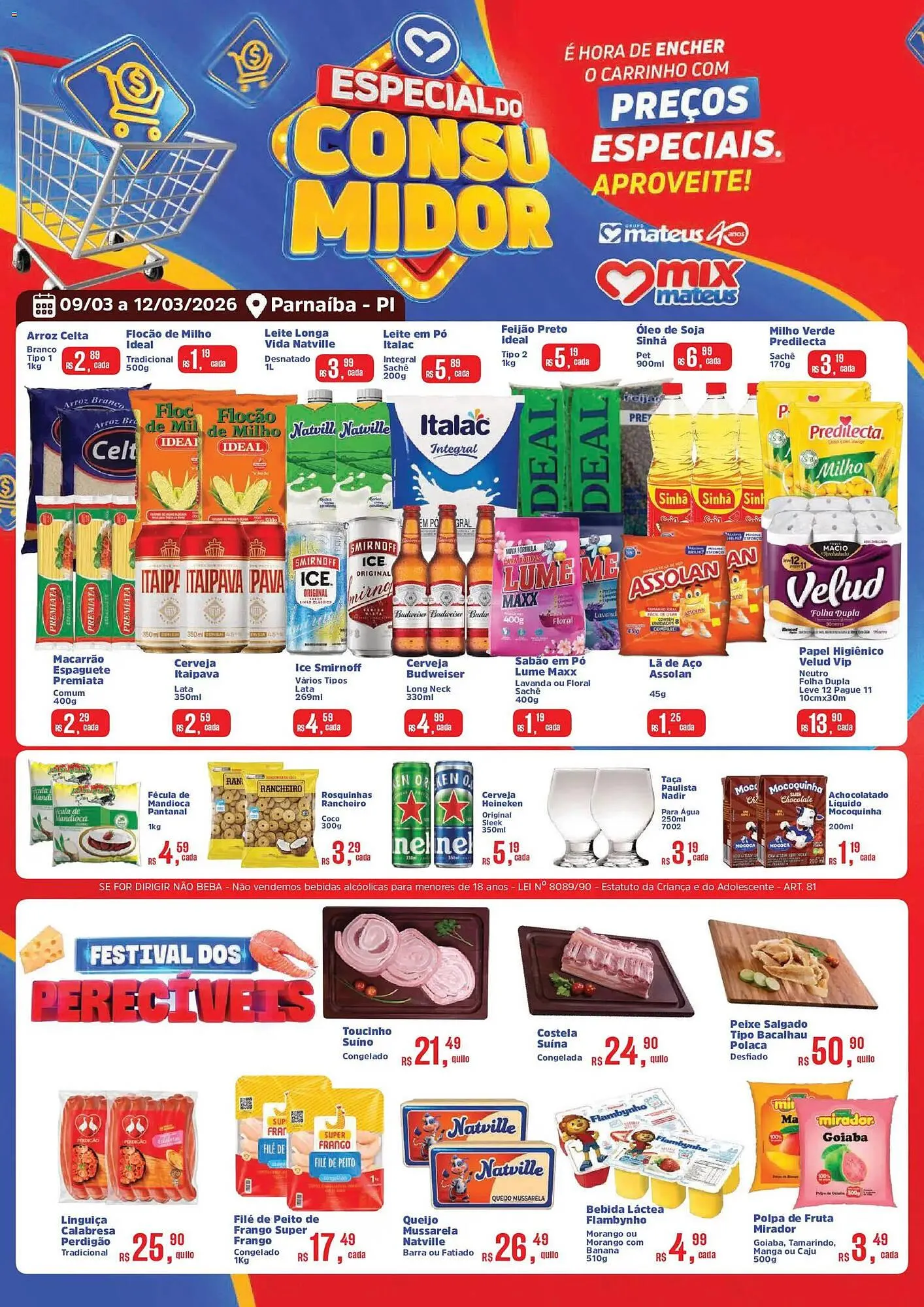 Encarte de Catálogo Supermercados Mateus 9 de março até 13 de março 2026 - Pagina 1