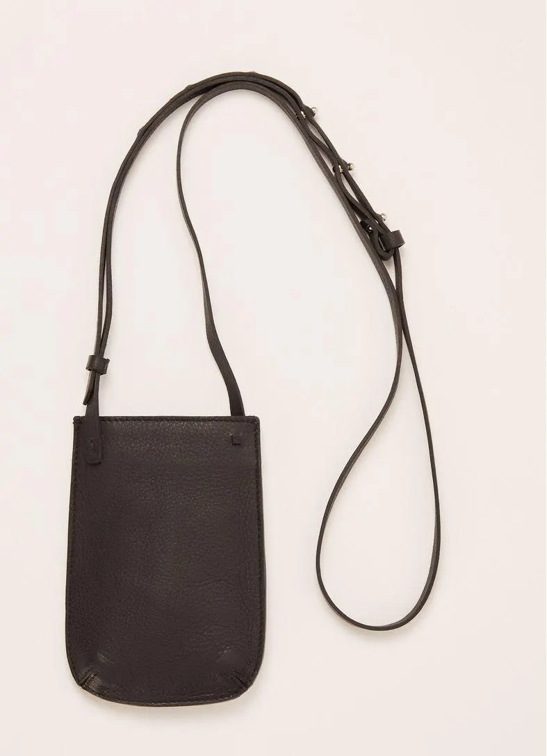 Bolsa porta celular couro camila coutinho preto