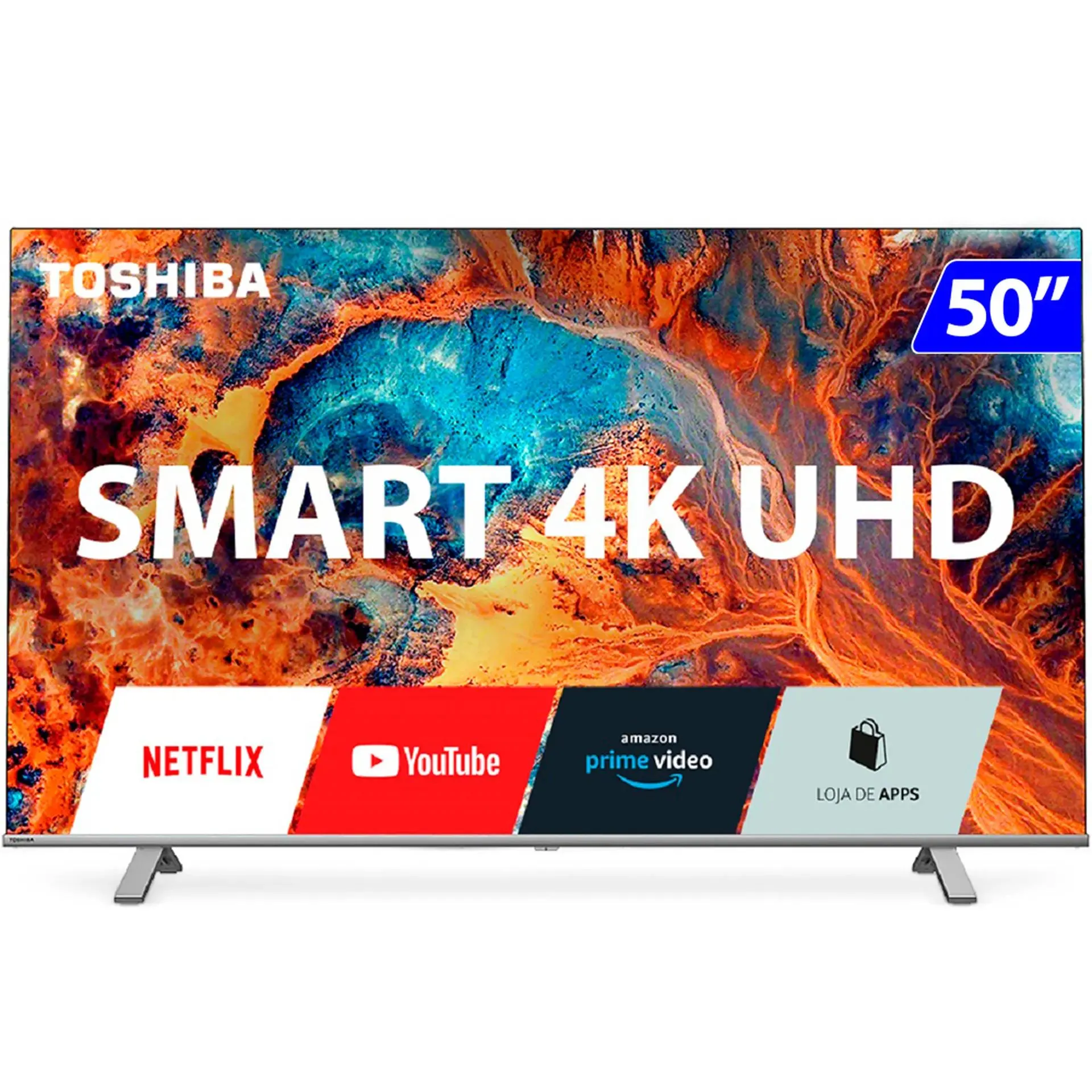 Smart TV Toshiba LED 50" 4K UHD Wi-Fi Vidaa Comando de Voz TB004