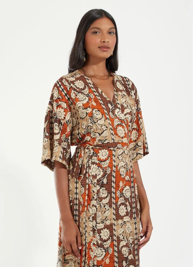 Vestido kimono estampado ornamental