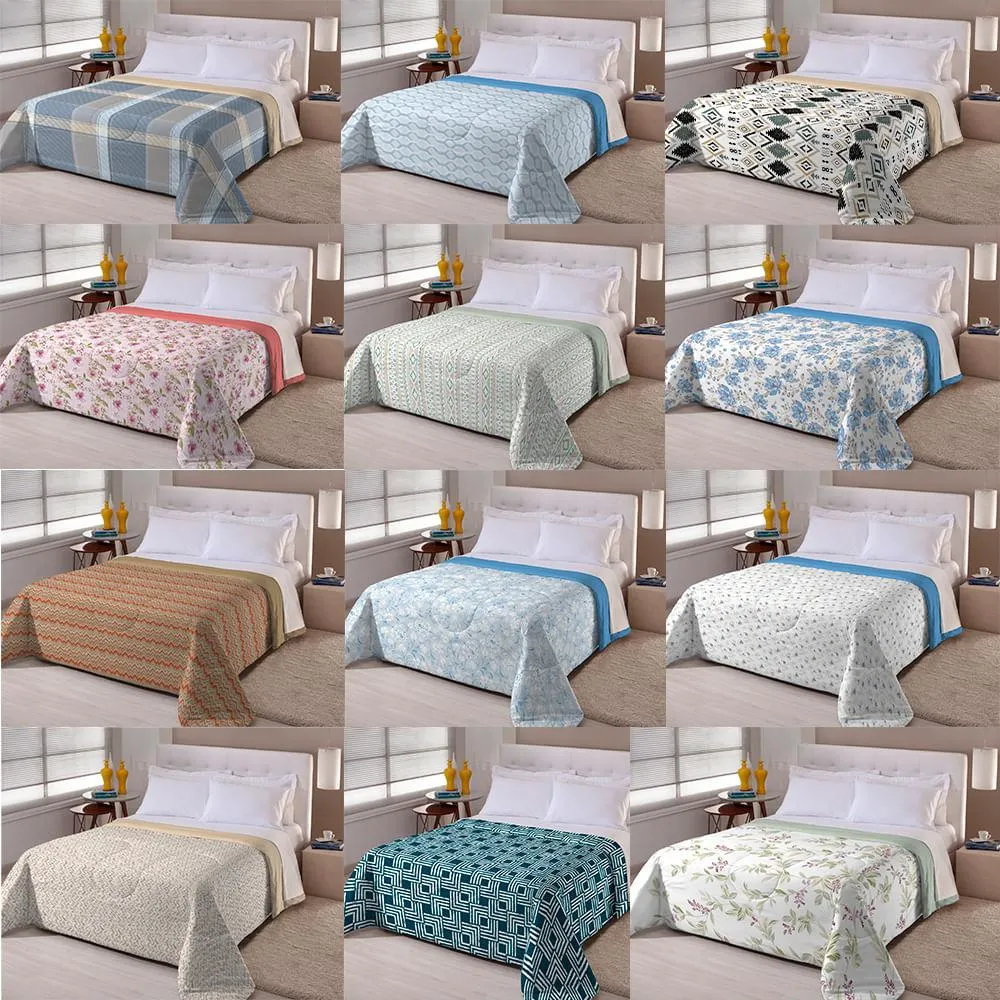 Edredom Solteiro Soft Touch Microfibra Sortido 140x220cm AC2027 - Arte Cazza