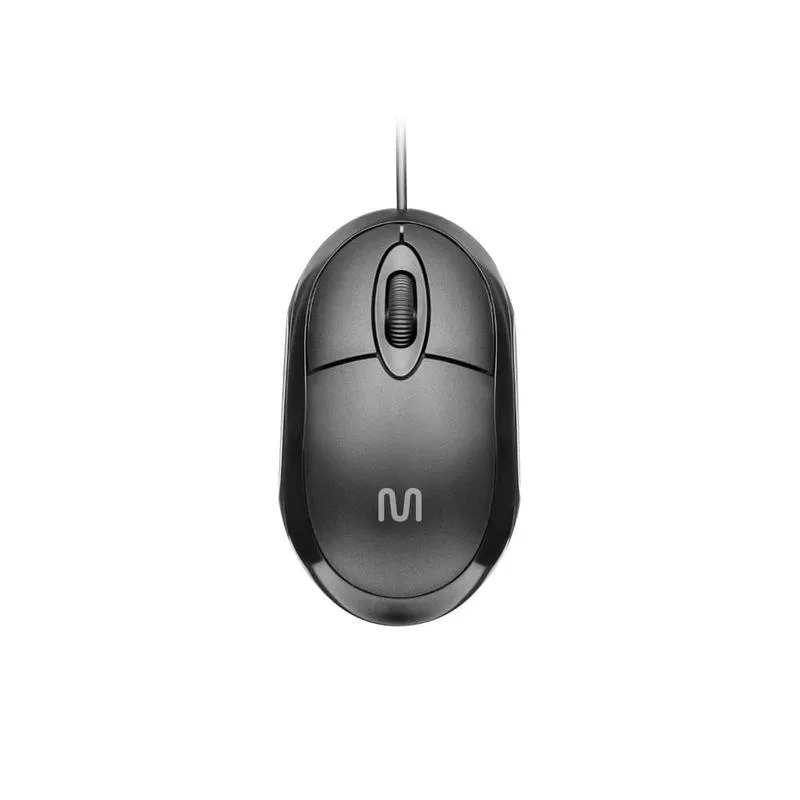 Mouse Com Fio Classic Conexão USB 1200dpi Cabo de 120cm 3 Botões Preto - MO300