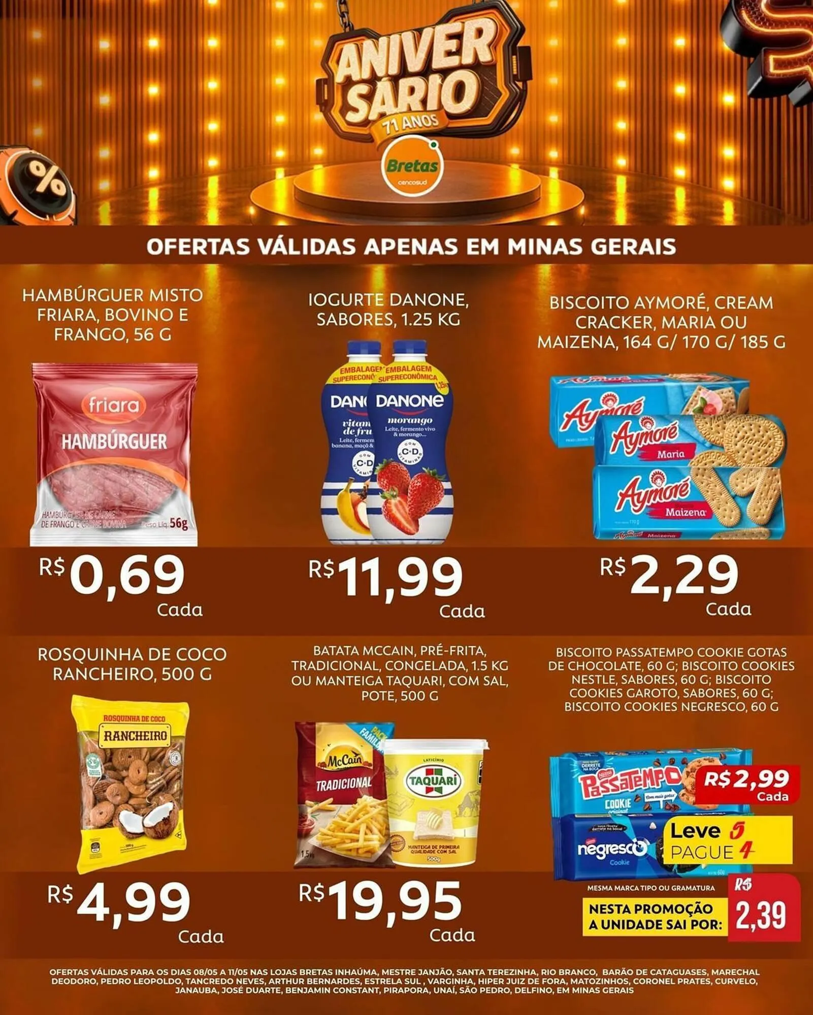 Encarte de Catálogo Supermercados Bretas 8 de maio até 11 de maio 2025 - Pagina 1