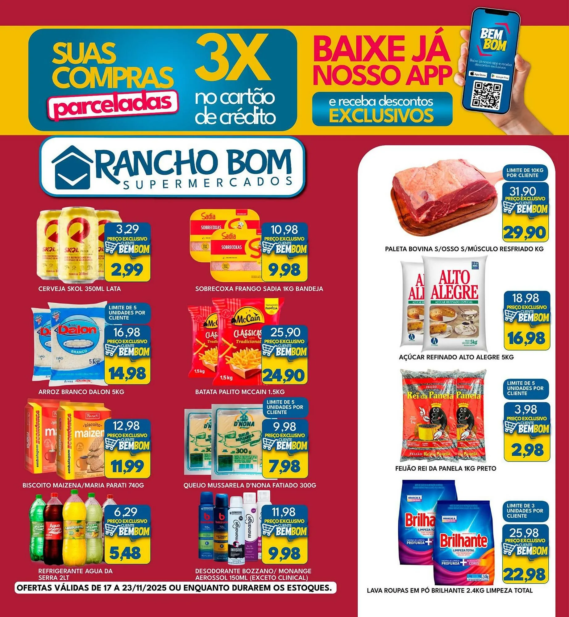 Encarte de Catálogo Rancho Bom Supermercados 17 de novembro até 23 de novembro 2025 - Pagina 1