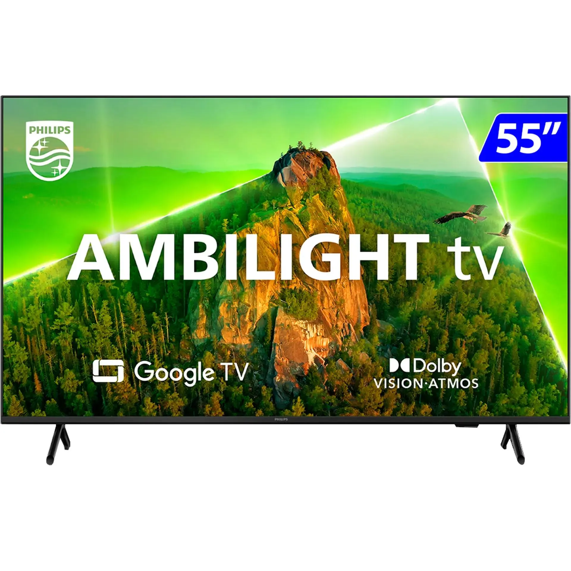 Smart TV Philips LED 55" 4K UHD Wi-Fi Google TV Ambilight 55PUG7908/78