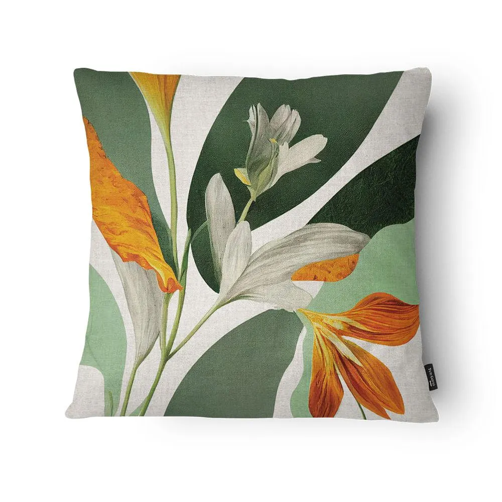 Capa Almofada Floral FL2419 Veludo Folhagem Verde 43x43cm FL2419 - Tuti Gottô