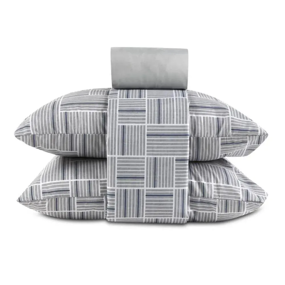 Jogo De Cama King Elegance Havan Casa 4 Pçs - Detroit Geo Cinza