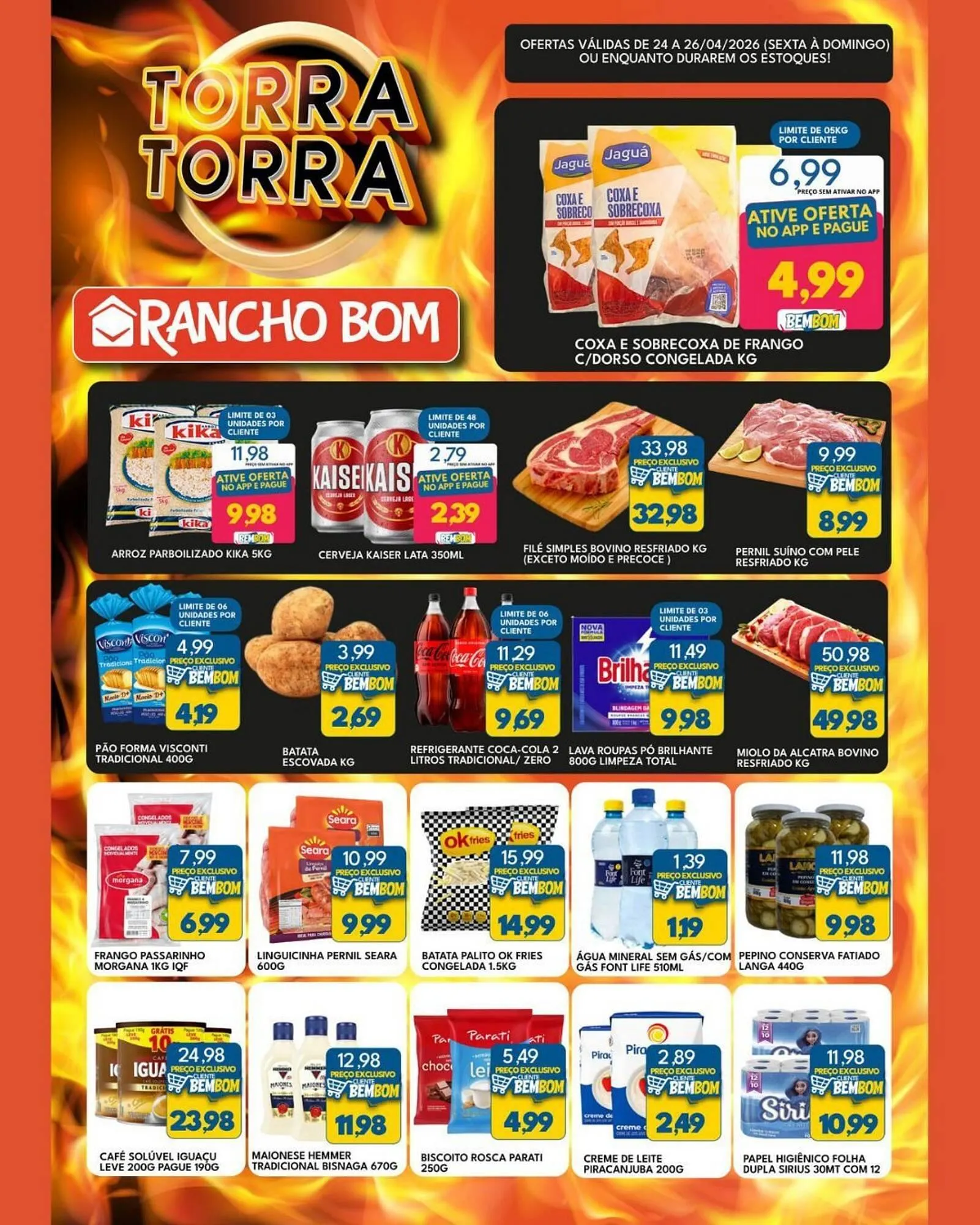 Encarte de Catálogo Rancho Bom Supermercados 24 de abril até 26 de abril 2026 - Pagina 1