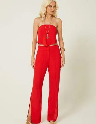 Calça Reta Nervuras