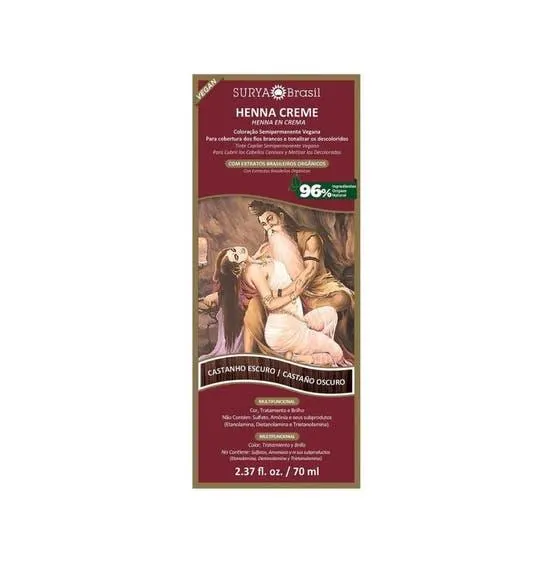 Henna Creme Natural Surya Castanho Escuro