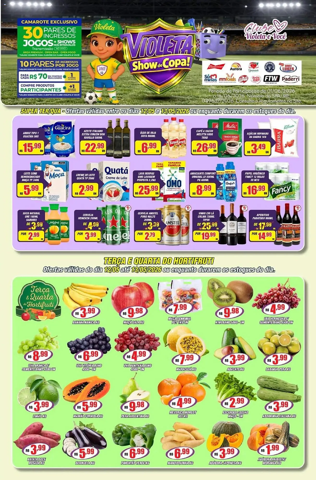 Encarte de Catálogo Violeta Supermercados 12 de maio até 14 de maio 2026 - Pagina 1