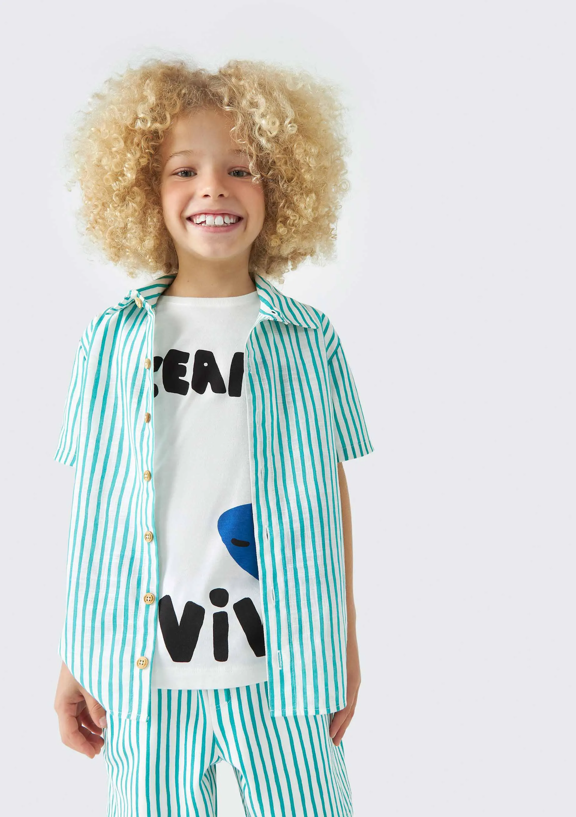 Camisa Infantil Menino Listrada Fábula - Verde
