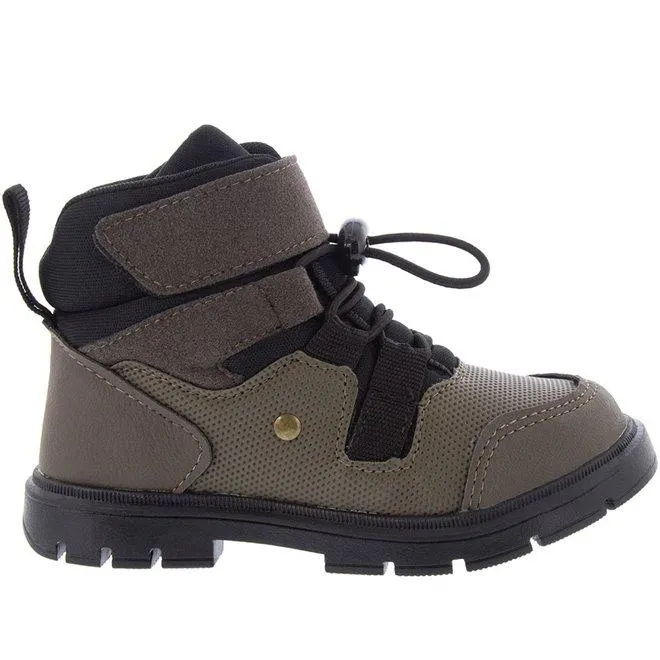 Bota Trekking Infantil Vertus Tira Contato Camurça Marrom