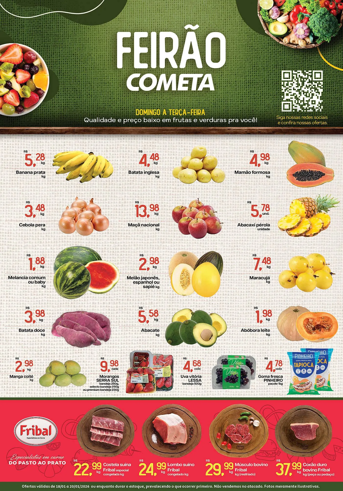 Encarte de Encarte Cometa Supermercados 18 de janeiro até 20 de janeiro 2026 - Pagina 1