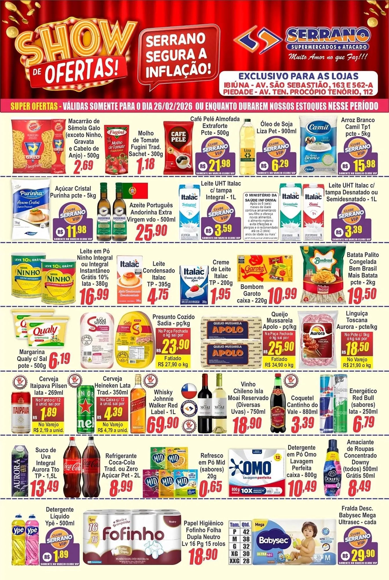 Encarte de Catálogo Serrano Supermercado 25 de fevereiro até 26 de fevereiro 2026 - Pagina 1