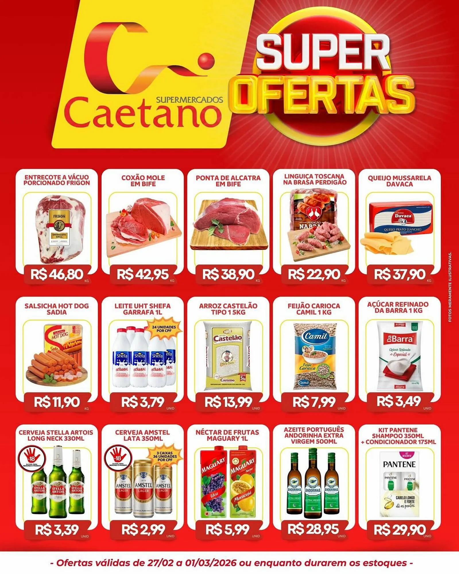 Encarte de Catálogo Supermercados Caetano 27 de fevereiro até 1 de março 2026 - Pagina 1