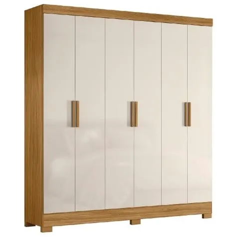 Guarda Roupas Casal 6 Portas 2 Gavetas Valença Freijó / Off White Moval