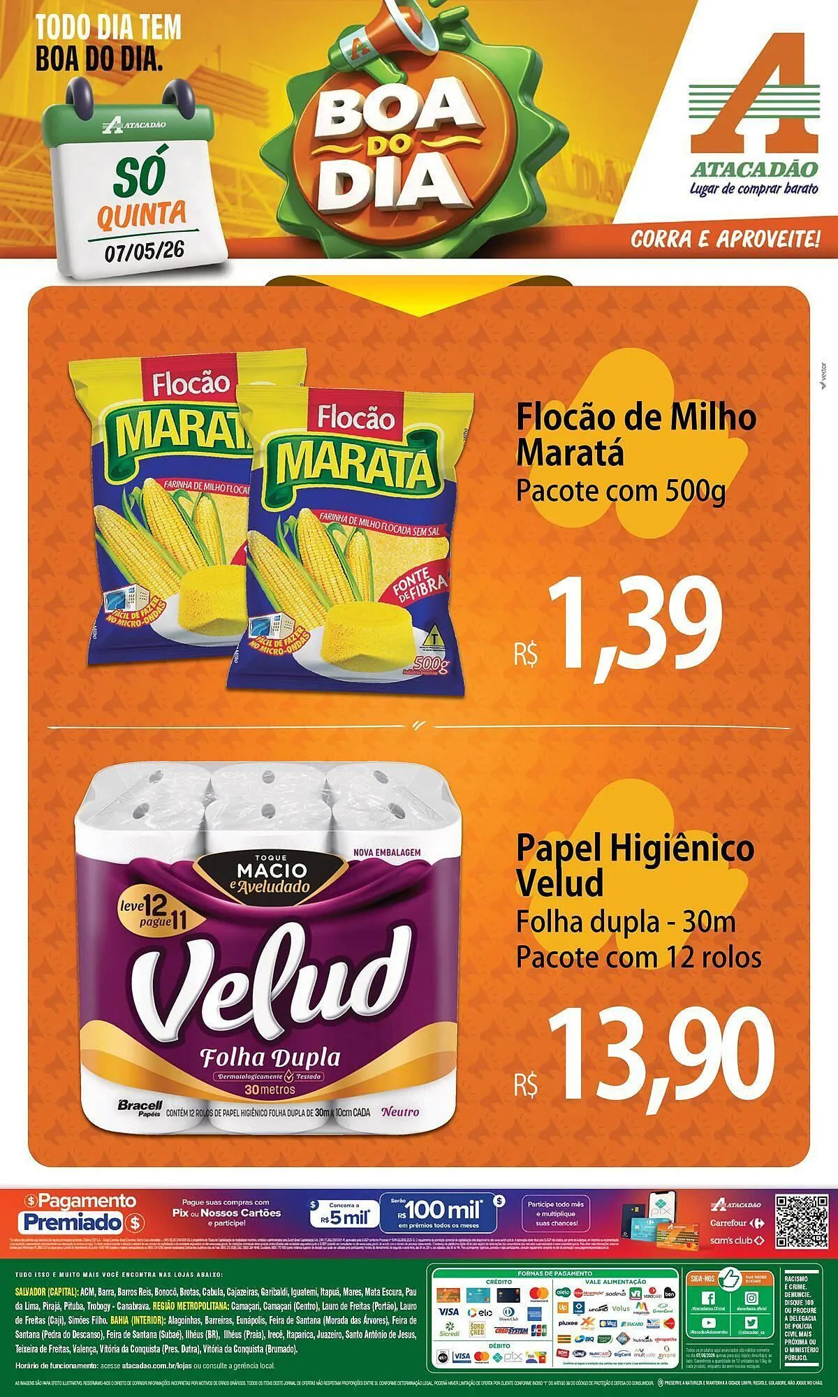 Encarte de Folheto Atacadão 7 de maio até 7 de maio 2026 - Pagina 1