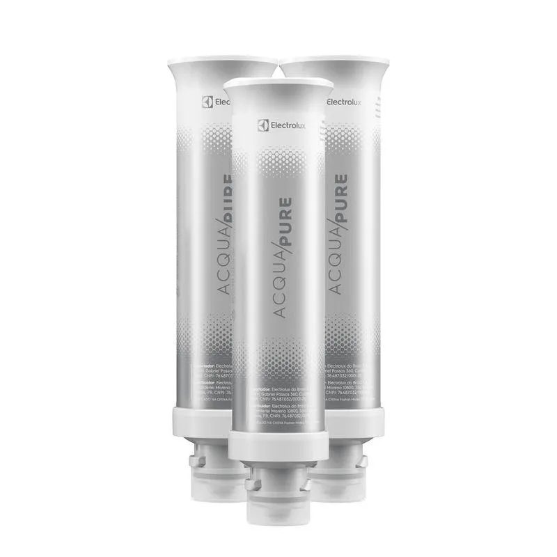 Kit 3 Filtros/Refil de Água ORIGINAIS Acqua Pure para Purificador Electrolux PE12A/PE12B/PE12G/PE12V
