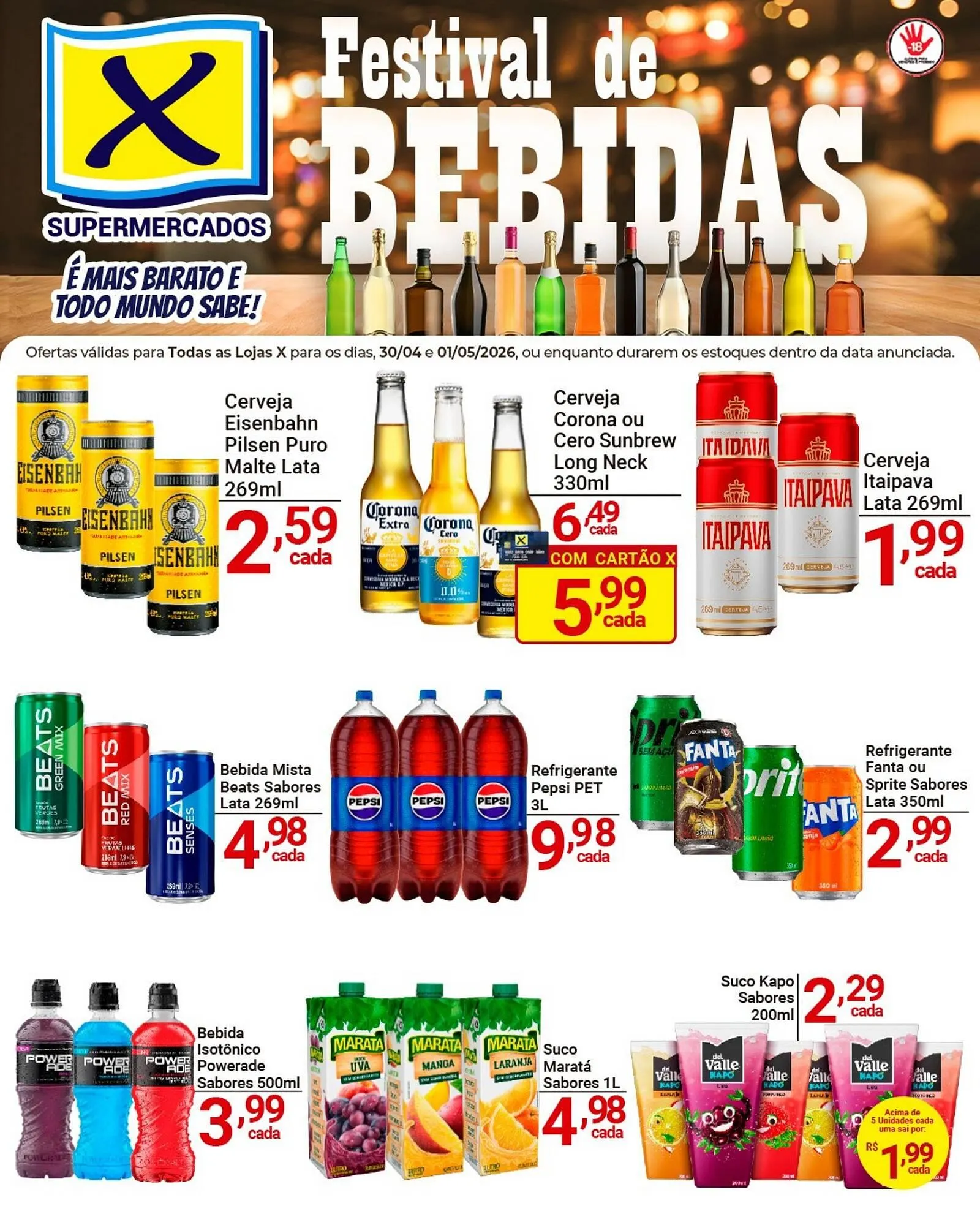 Encarte de Folheto X Supermercados 30 de abril até 3 de maio 2026 - Pagina 1