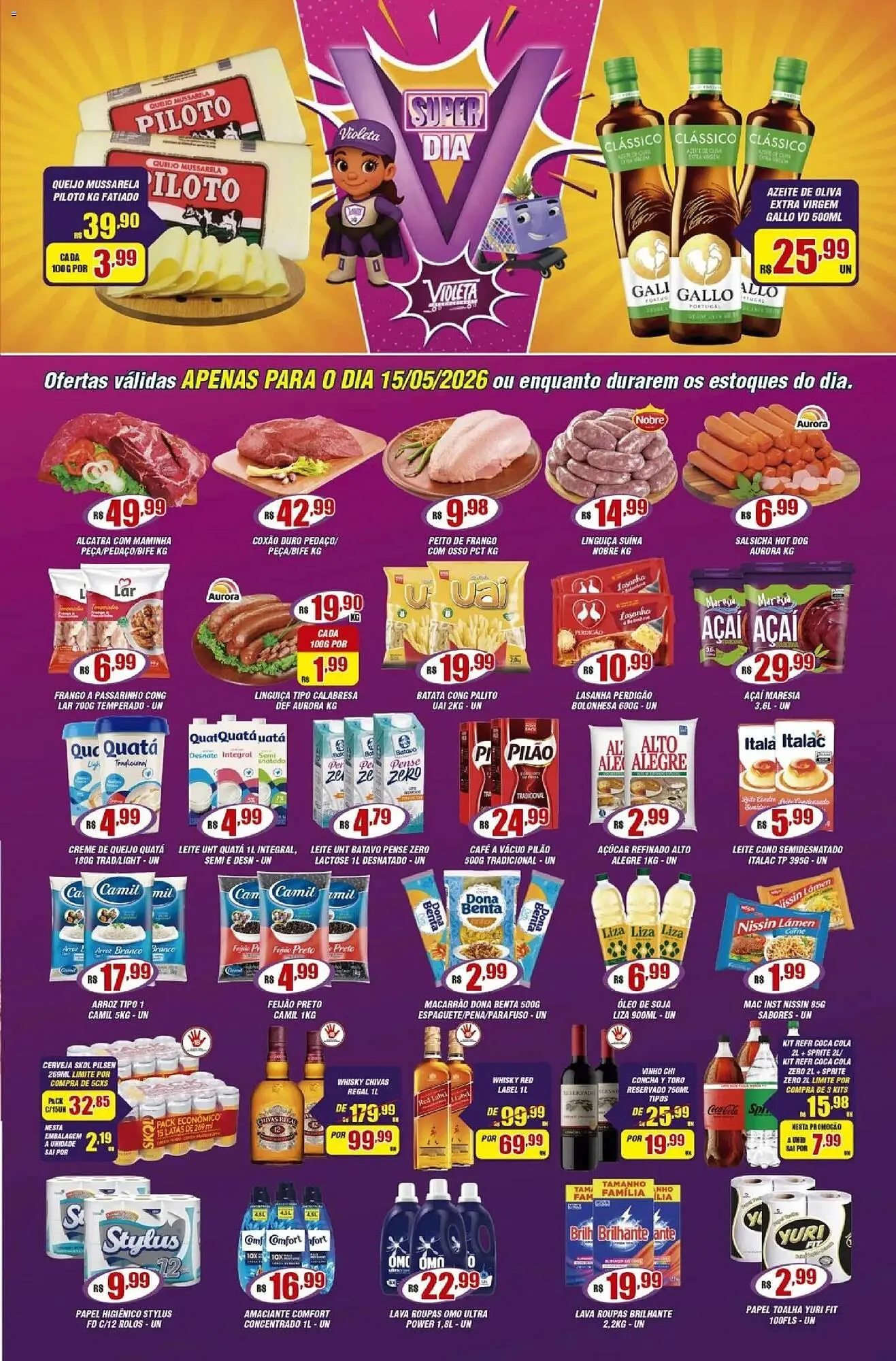 Encarte de Catálogo Violeta Supermercados 15 de maio até 15 de maio 2026 - Pagina 1