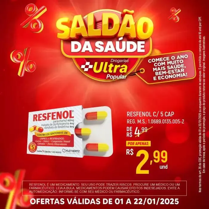 Encarte de Encarte Drogarias Ultra Popular 6 de janeiro até 22 de janeiro 2025 - Pagina 8