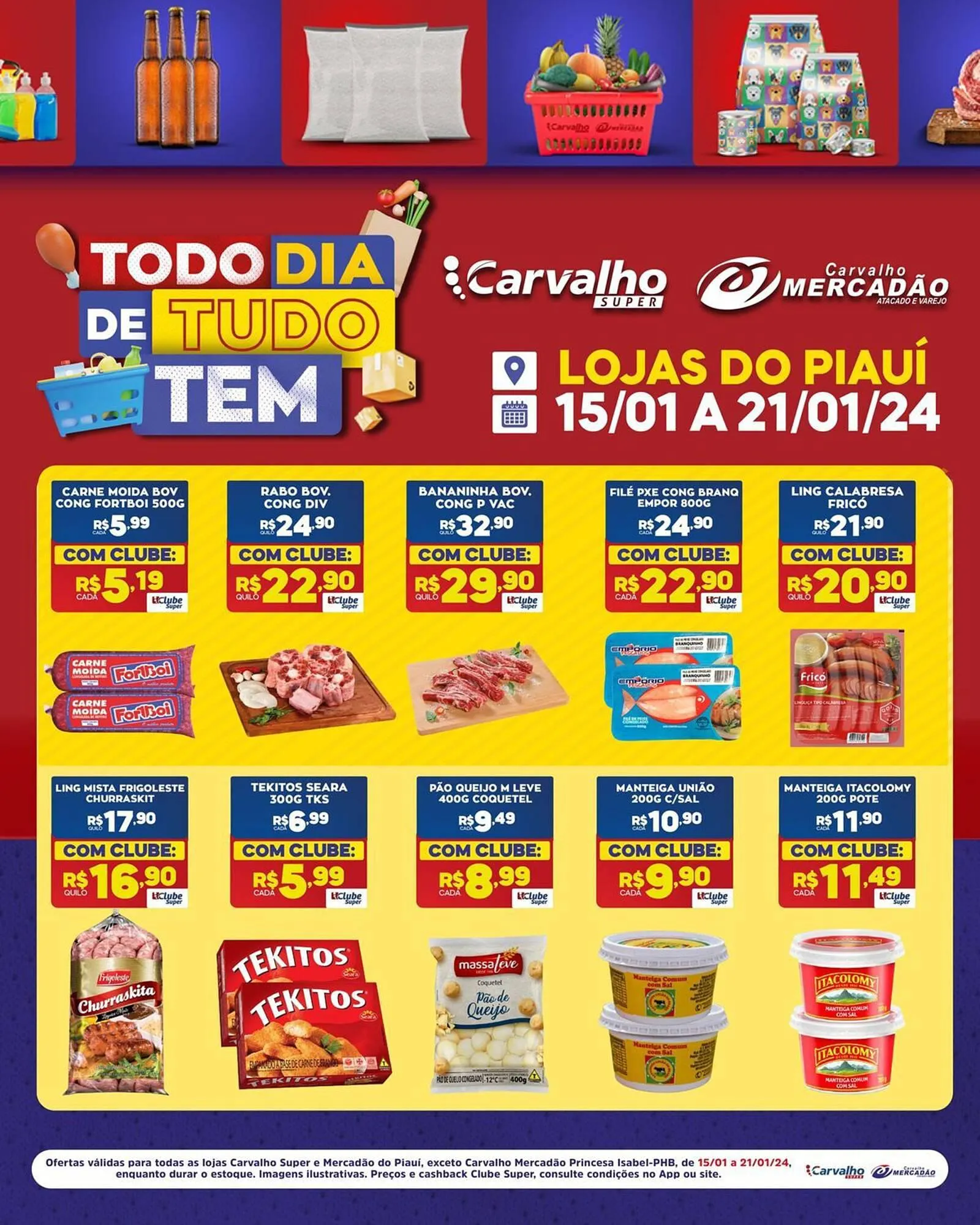 Encarte de Catálogo Carvalho Supermercado 15 de janeiro até 21 de janeiro 2024 - Pagina 1