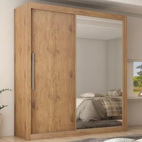 Guarda Roupas 2 Portas Solteiro Real Madeirado / Off White