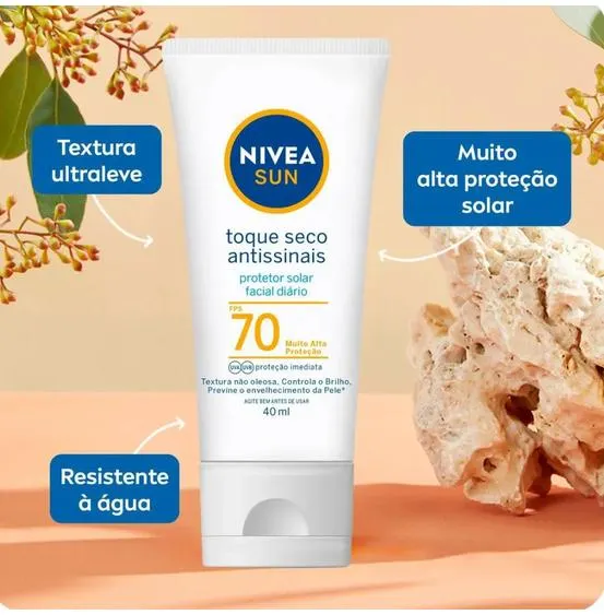 Protetor Solar Facial Nivea Sun FPS 70 Antissinais 40ml