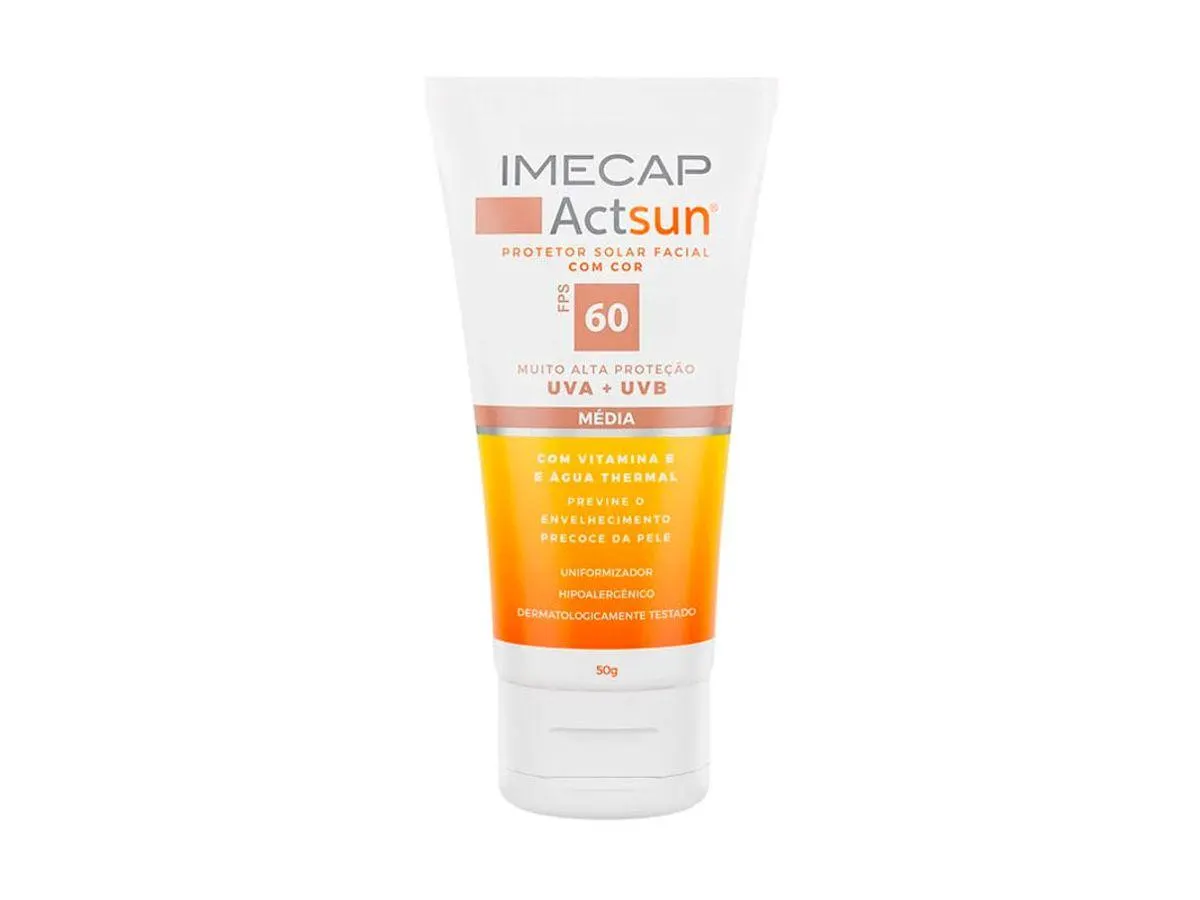 Protetor Solar Facial Imecap Actsun FPS60 Cor Média 50g