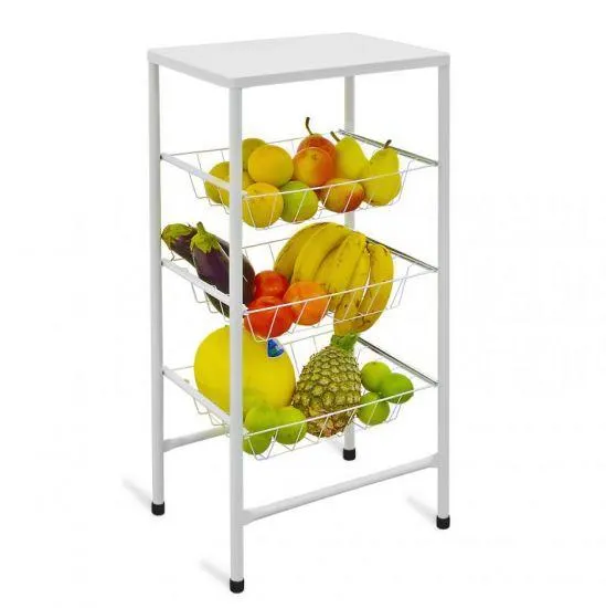 Fruteira Açomix Max Frut - 3 Cestos Removíveis - Branco