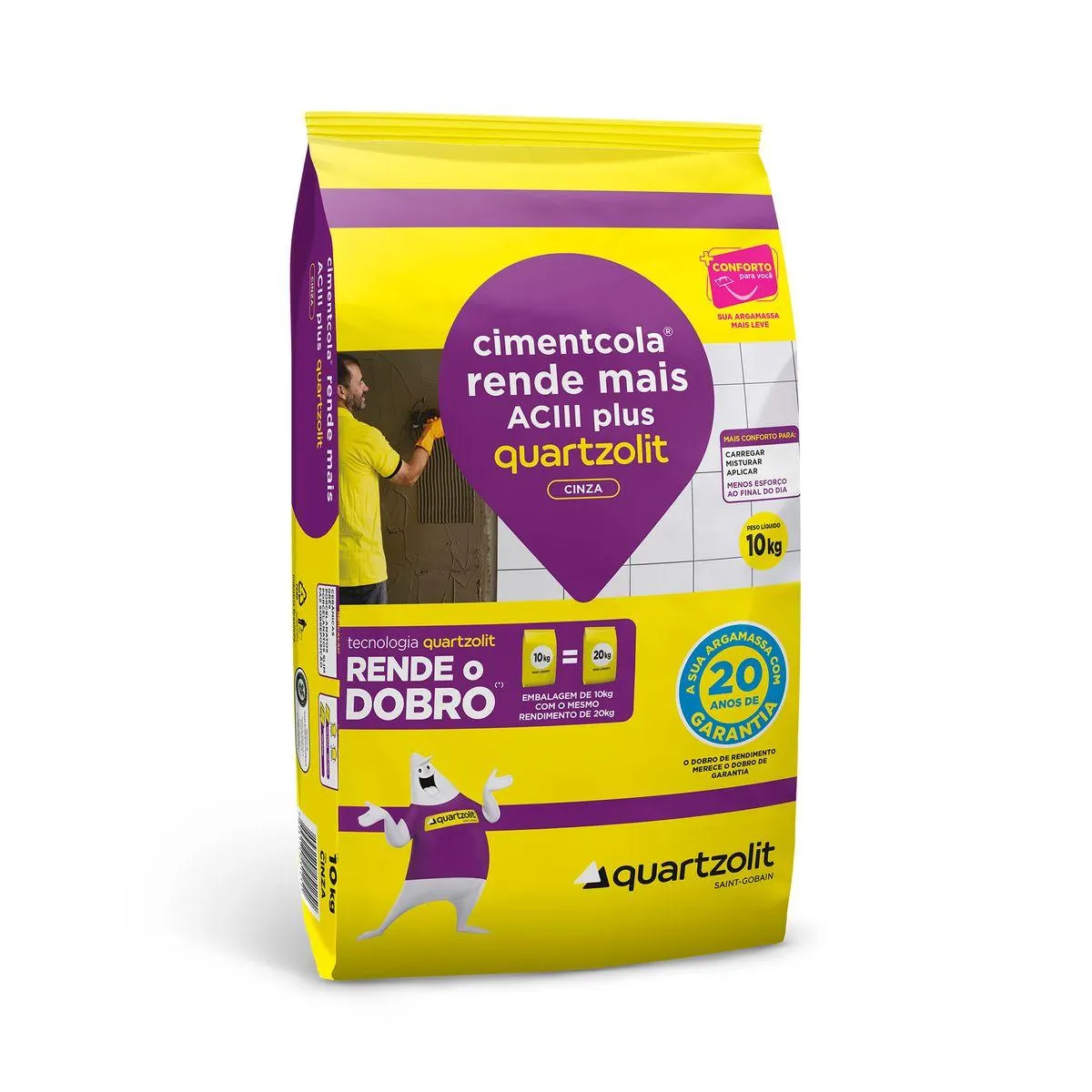 Argamassa Ac3 Rende Mais Plus 10Kg Quartzolit