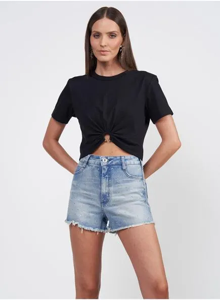 Camiseta Com Detalhe Em Metal