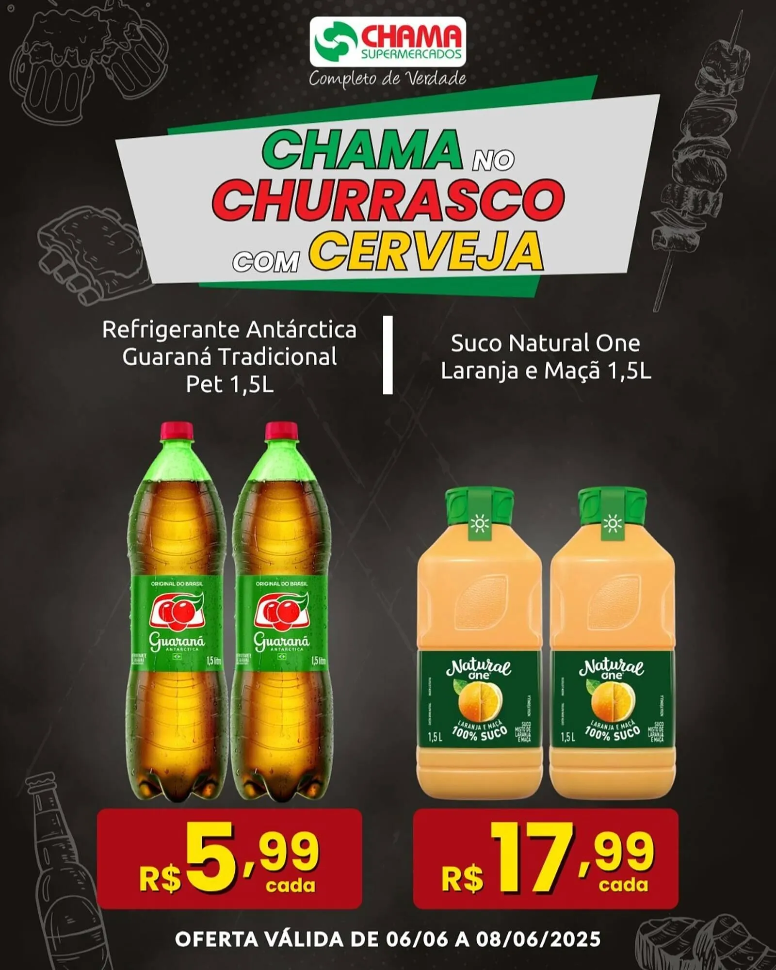 Encarte de Catálogo Chama Supermercados 6 de junho até 8 de junho 2025 - Pagina 1
