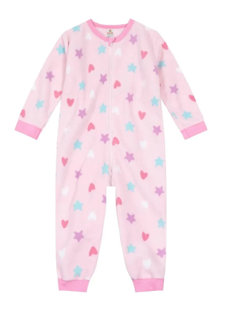 Pijama Macacão Infantil Unissex Soft Poa Brandili