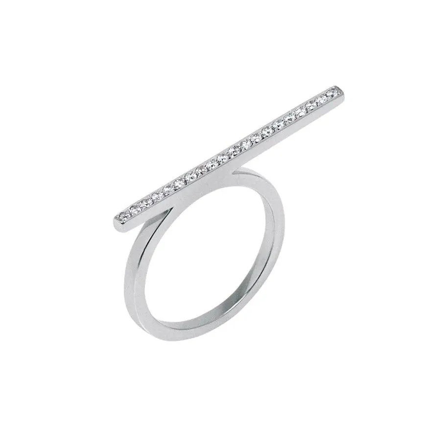 Anel Lifestyle | Ouro Branco 18K E Diamantes