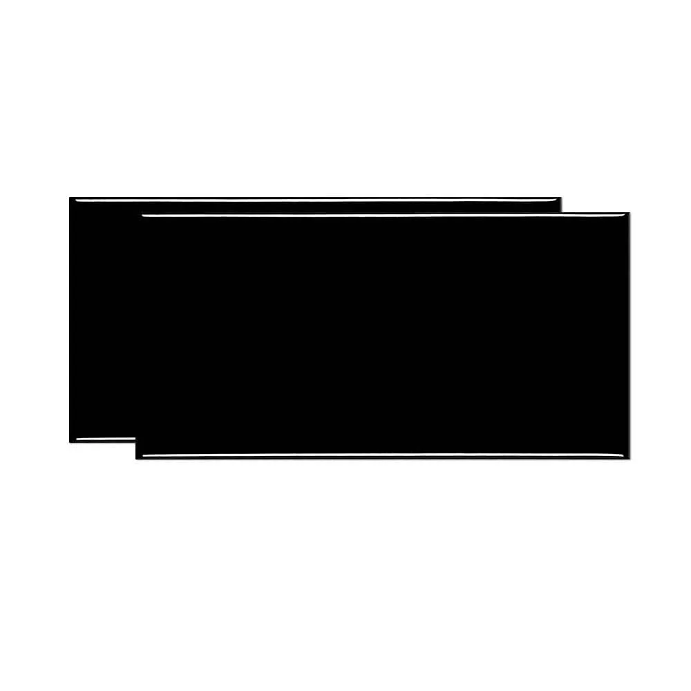 Revestimento de Parede Eliane Bold Brilhante Bizotado 10 x 20cm Black