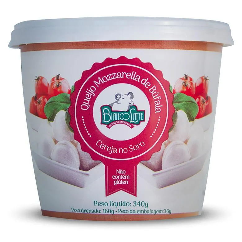 Queijo Mussarela Bianco Latte Búfala Cereja Soro160g