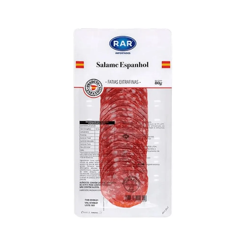 Salame Espanhol Fatiado Rar 80g | Oba Hortifruti