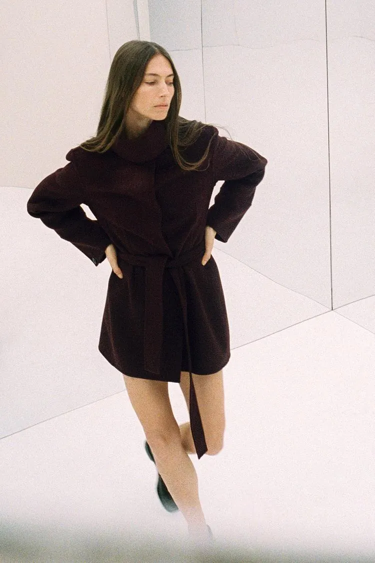 ABRIGO CINTURÓN CON LANA ZW COLLECTION