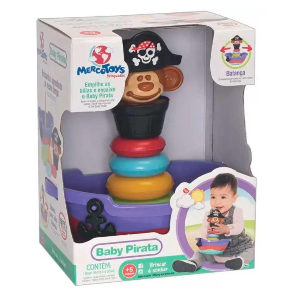 Baby Pirata Empilhe E Encaixe Mercotoys - 432