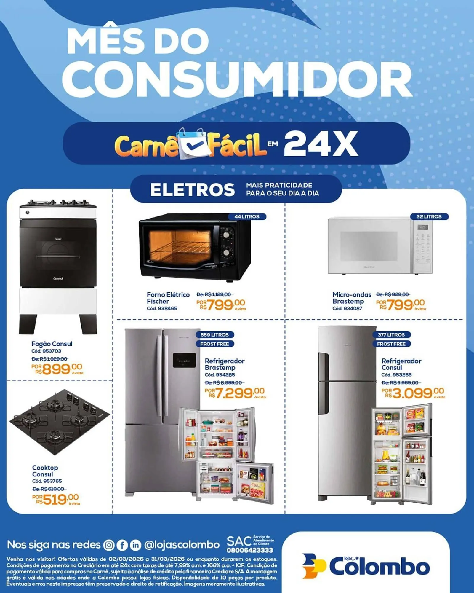 Encarte de Folheto Lojas Colombo 2 de março até 31 de março 2026 - Pagina 1