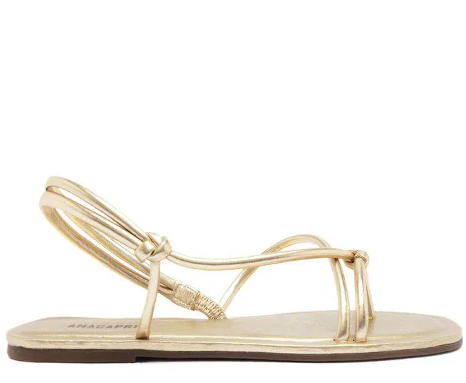 Sandália Rasteira Dourado Nó Essencial