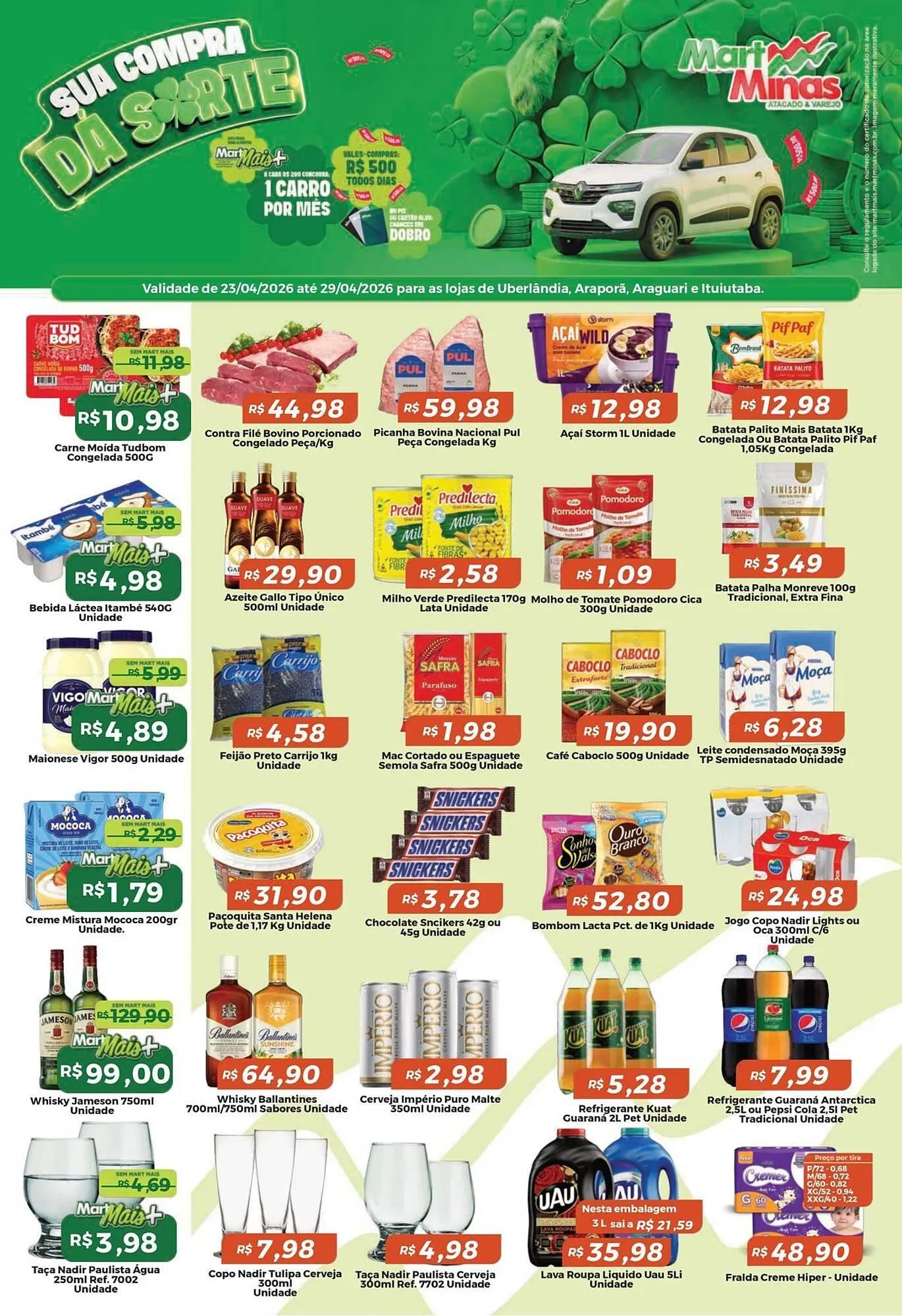 Encarte de Folheto Mart Minas 23 de abril até 29 de abril 2026 - Pagina 1