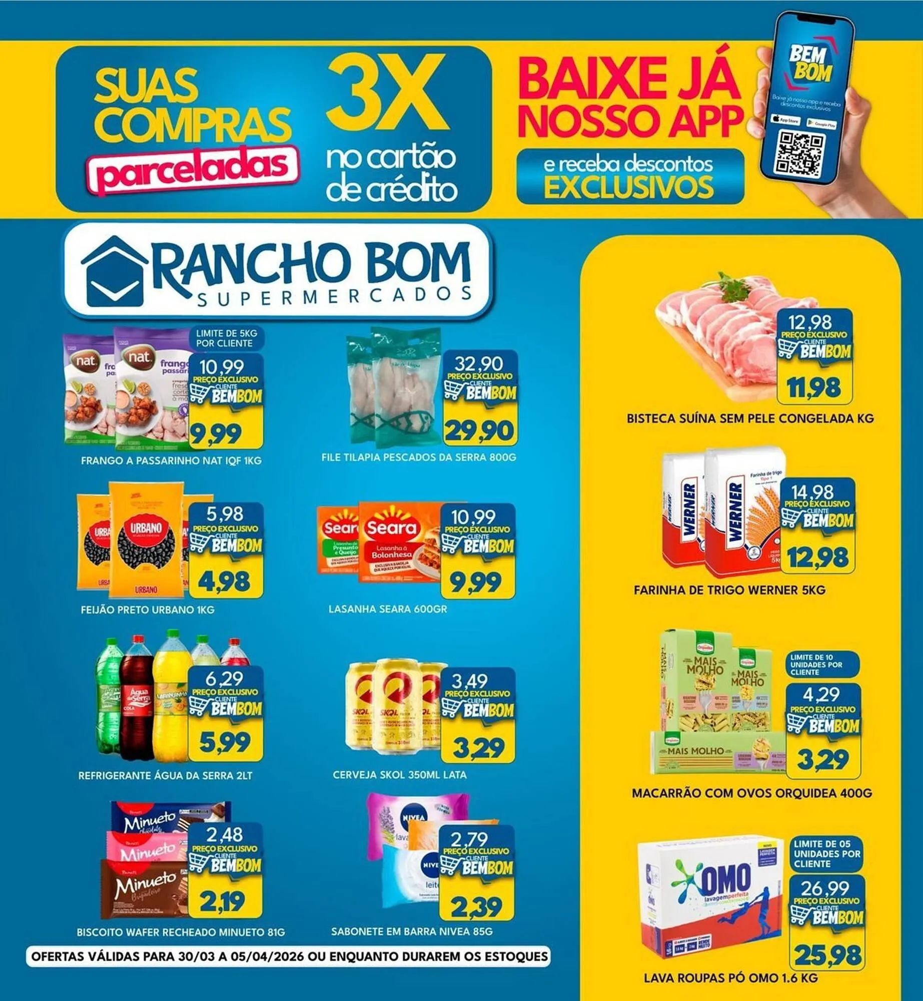Encarte de Catálogo Rancho Bom Supermercados 30 de março até 5 de abril 2026 - Pagina 1