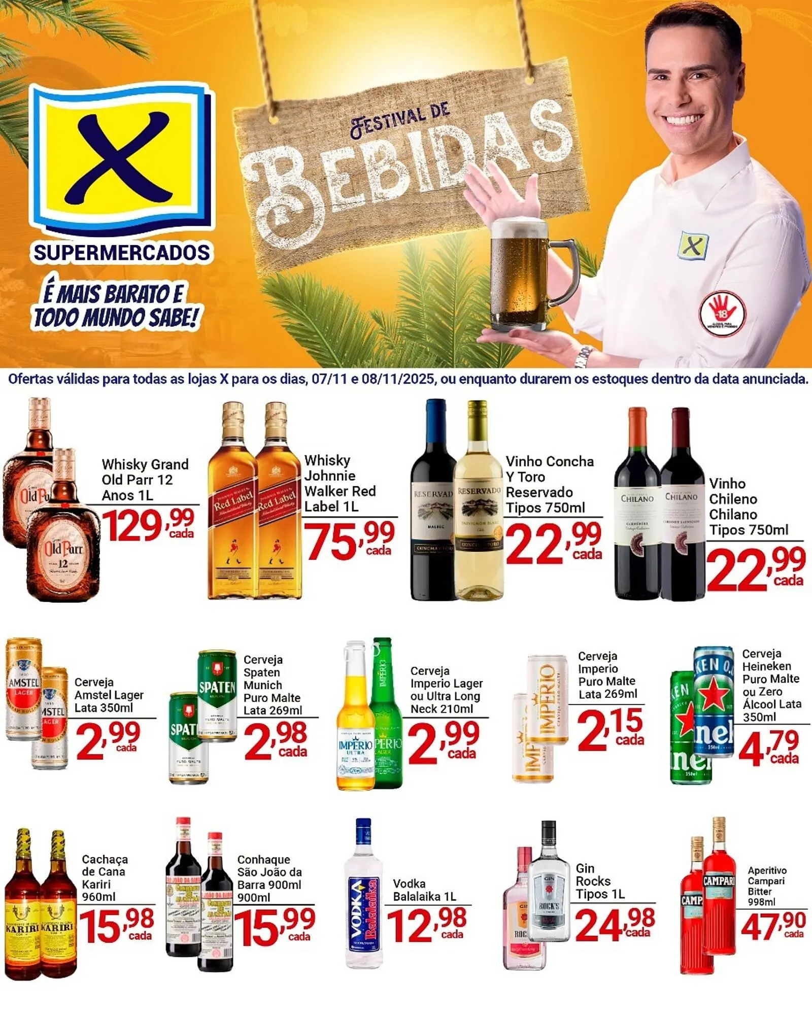 Encarte de Folheto X Supermercados 6 de novembro até 8 de novembro 2025 - Pagina 1