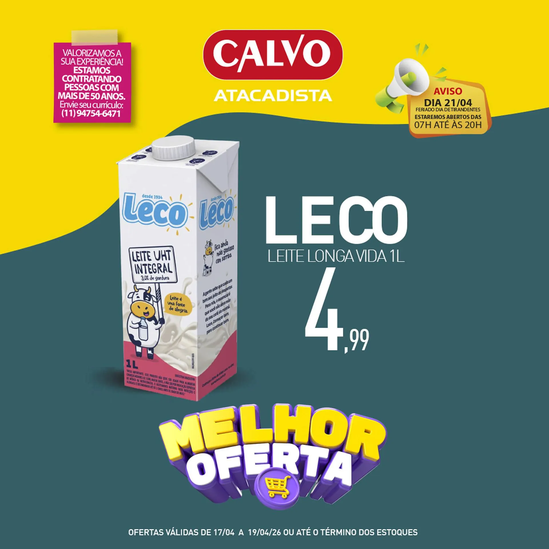 Encarte de Folheto Calvo Atacadista 17 de abril até 19 de abril 2026 - Pagina 1