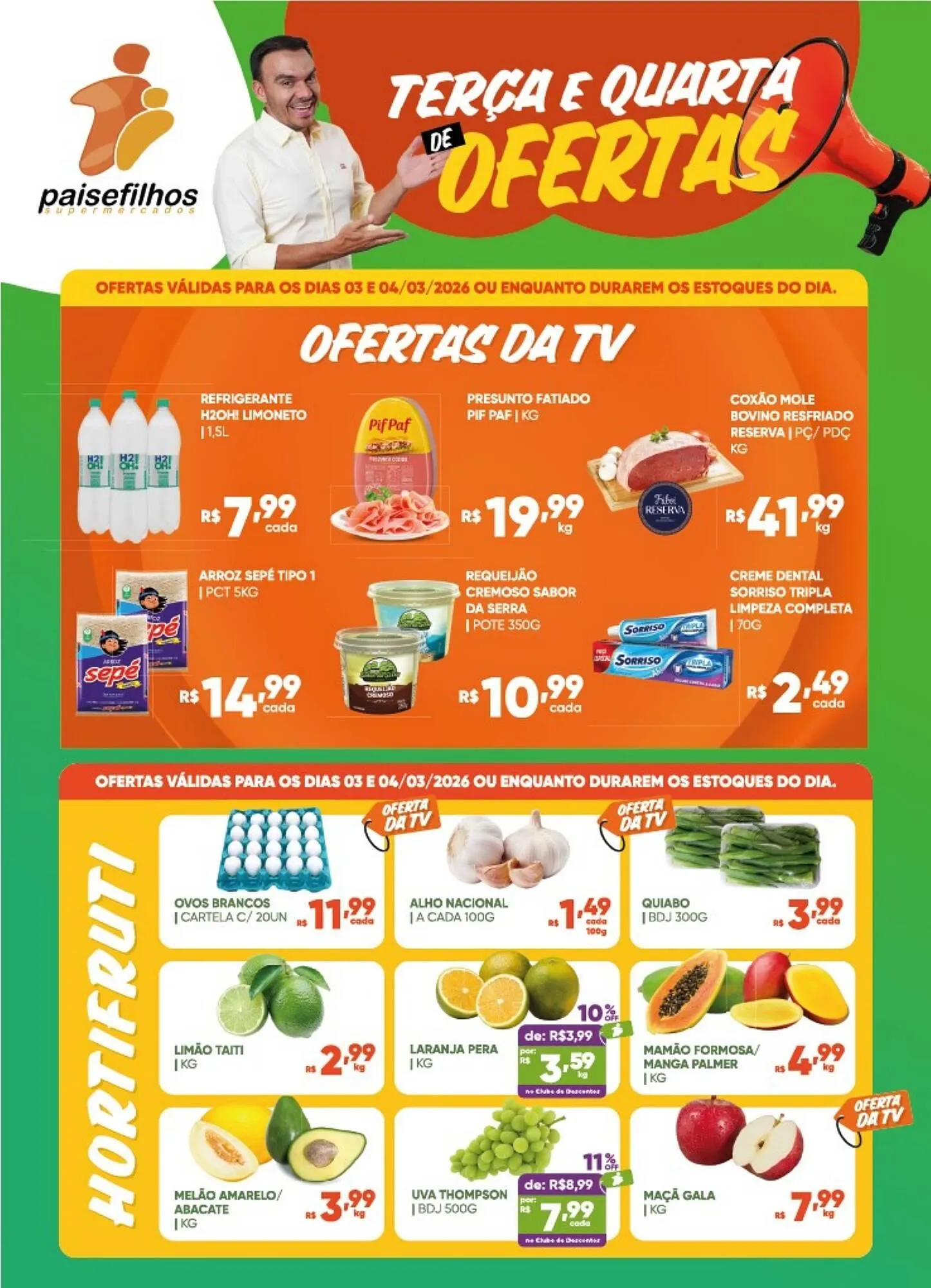 Encarte de Catálogo Pais e Filhos Supermercados 3 de março até 4 de março 2026 - Pagina 1